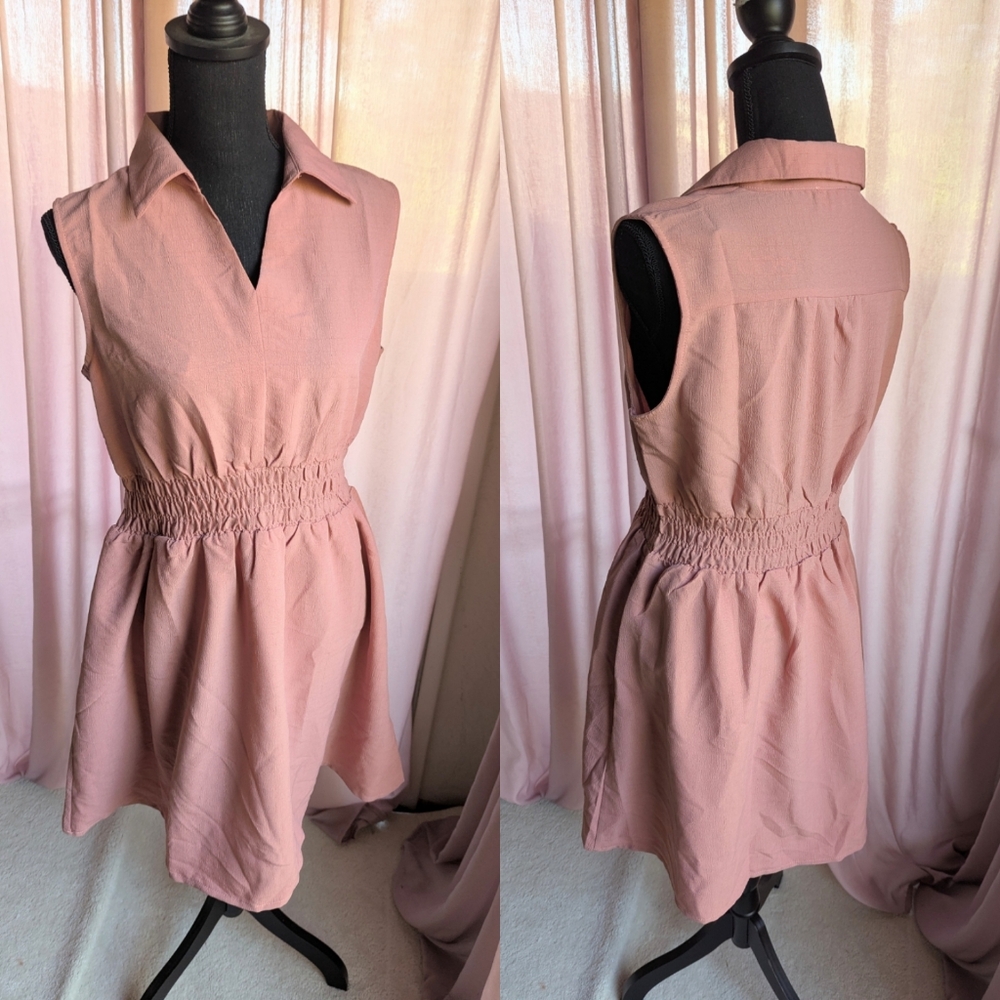 Elegant Pink Sleeveless Dress
